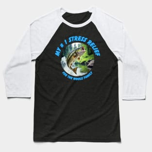 Bass Jumping for the Prize in a Peaceful Woodland Stream Baseball T-Shirt